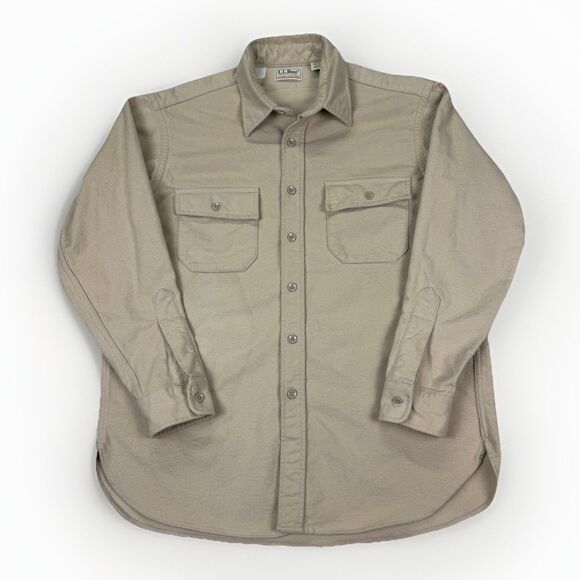 VTG L.L. Bean Chamois Cloth‎ Shirt Mens Regular 16.5Heavyweight 100%Cotton USA